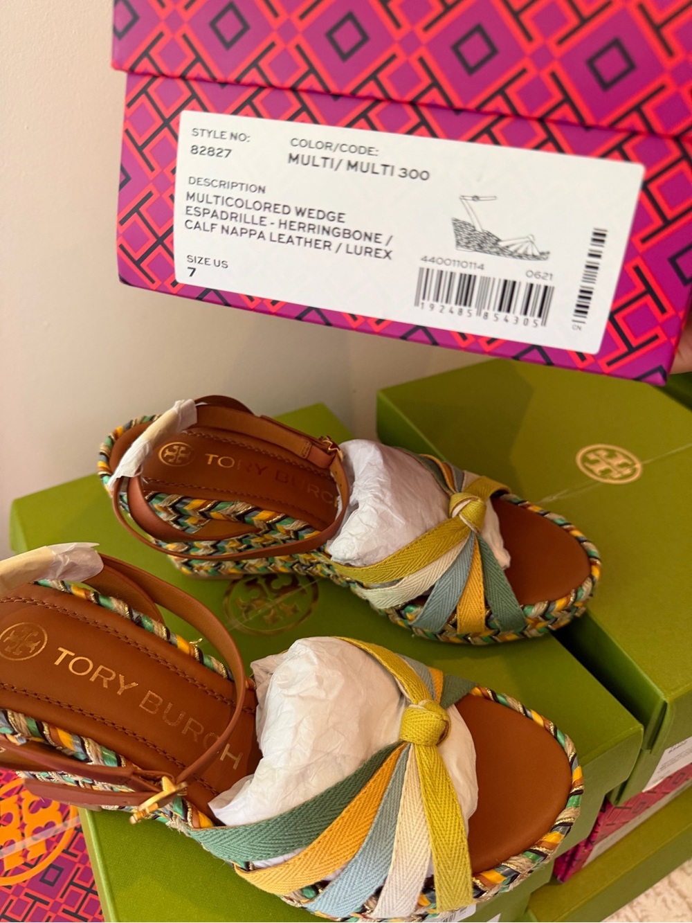 TORY BURCH MULTICOLORED WEDGE ESPADRILLE - Picture 12 of 12
